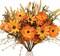 12 Pack Artificial Fall Flowers Orange Fall Floral Stems (Orange Daisy) 4"D x 5"W x 17"H
